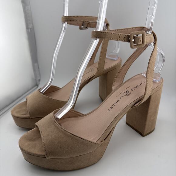CHINESE LAUNDRY Theresa platform block heel sandal, Bone, BRAND Size 9 EUC - Picture 3 of 11